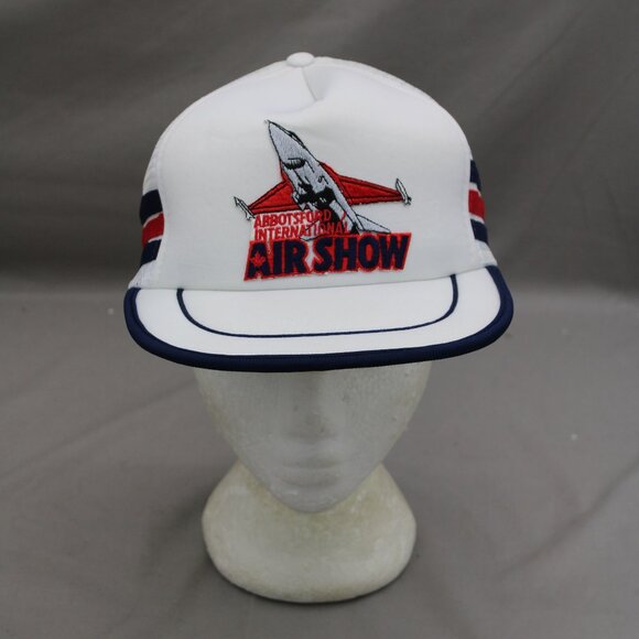 Vintage Patched Trucker Hat - Abbotsford Air Show 3 Striper - Adult Snapback - Picture 1 of 8